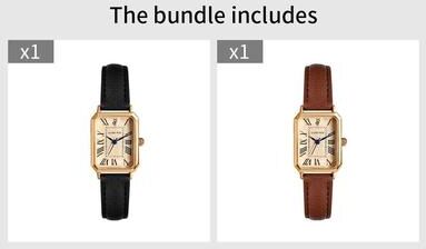 Uplifted Finds Women Retro Square Quartz Watch Leather Strap Casual Wristwatch black And Brown