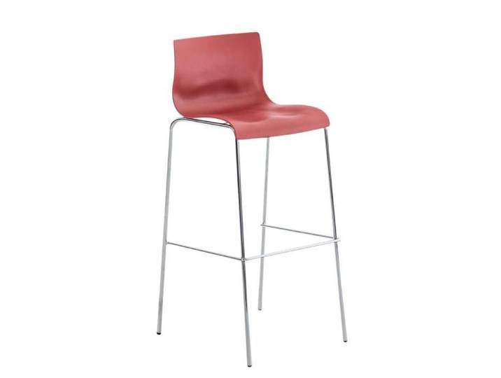Tabouret De Bar -BETTANT Chrom Sur 4 Pieds(Rouge)