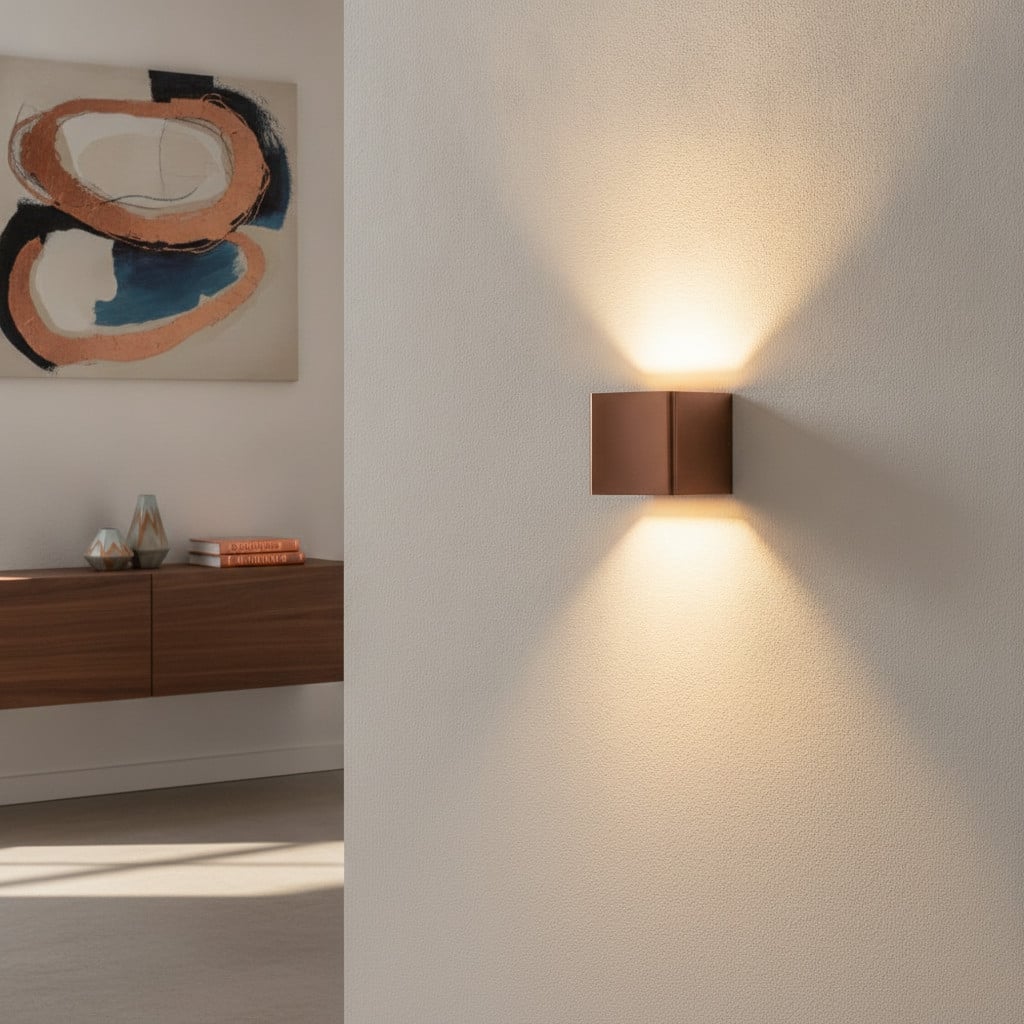 Artdelight Wandlamp Fulda Brons Modern Vierkant met LED Warm Wit