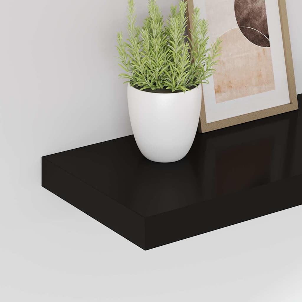 vidaXL Étagère flottante murale noir 80x23,5x3,8 cm MDF