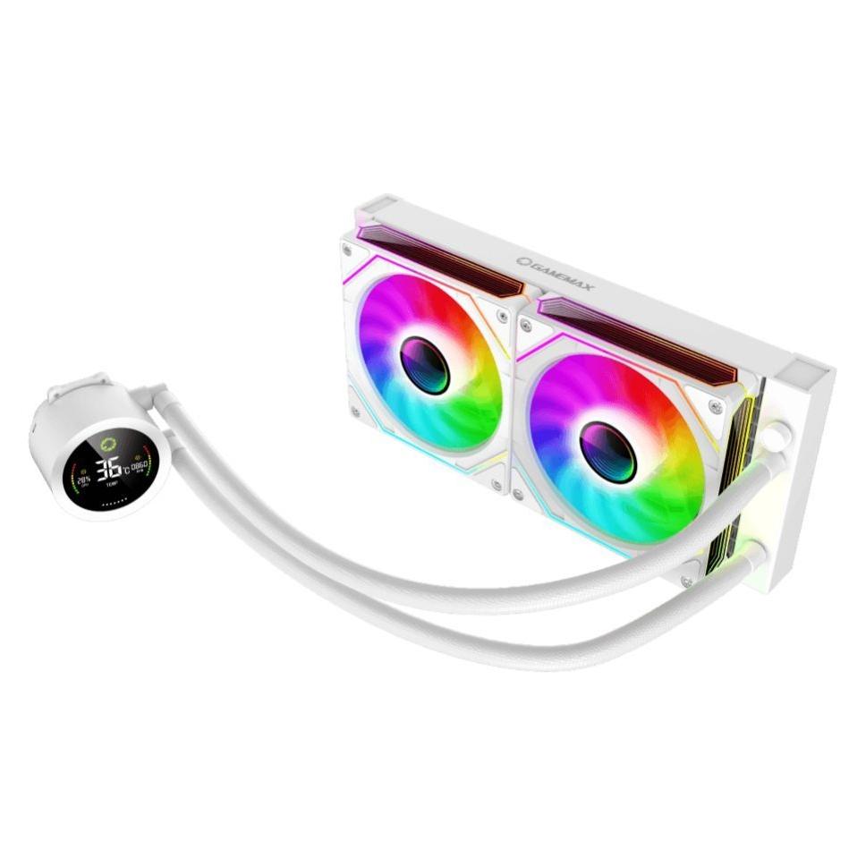 GameMax Chłodzenie wodne CPU Liquid Cooler | ICEBURG 240 DIGITAL WH | Intel, AMD (ICEBURG 240 DIGITAL WH)
