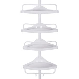 Songmics Duschablage BCB001A, weiß, zum Klemmen, Eckregal, Kunststoff, 35 x 85-305 cm