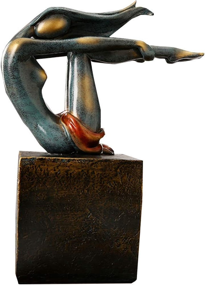Wit Yoga Beeldje Abstracte Vrouw Handgemaakt van Resin voor Interieur Decoratie
