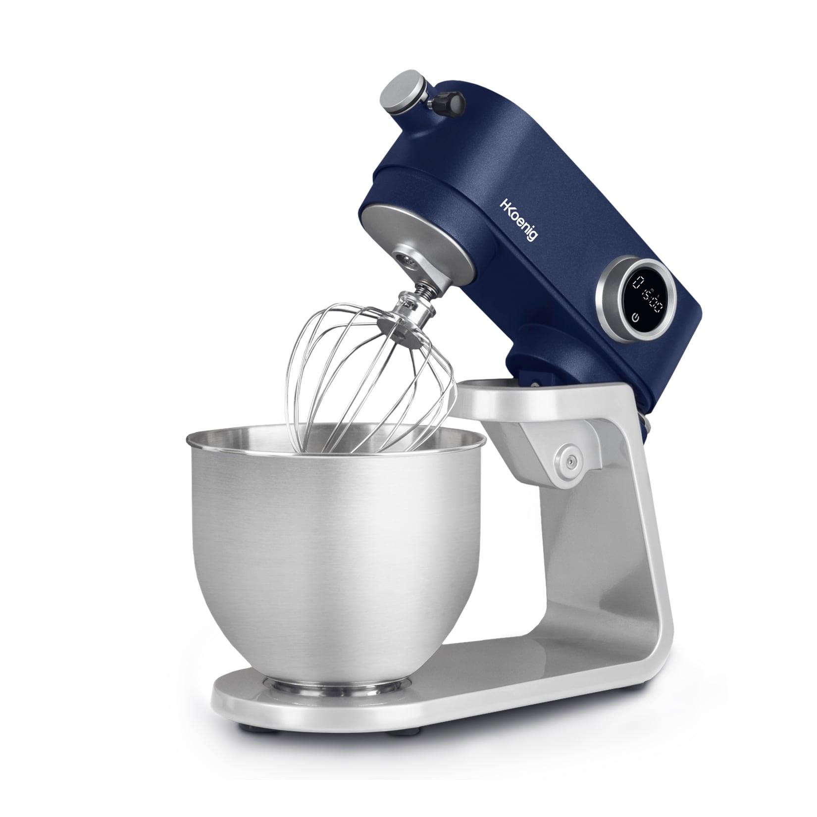 H.Koenig KM126 Küchenmaschine, professionell, multifunktionell, 5 l, Edelstahl, Mattblau, leistungsstark, 800 W, 8 Geschwindigkeitsstufen