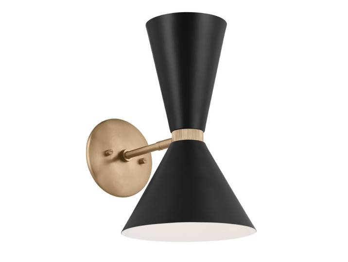 Phix Applique murale en Acier Champagne Bronze, Noir