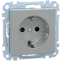 Merten MEG2350-0460 SCHUKO-Steckdose mit Kennzeichnung Computer, Berührungsschutz, Steckklemmen, aluminium, System M MEG23500460