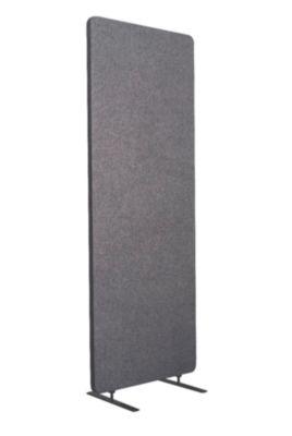 Akustischer Raumteiler, Einzelexemplar, rechteckig, Hochkant-Format, mit Standfüßen, B 600 x T 350 x H 1680 mm, PET-Filz, grau