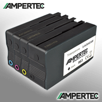 4 Ampertec Tinten ersetzt HP 6ZC70AE 963 Multipack KCMY 6ZC70AEAM