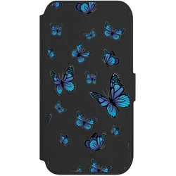 Nivocase Klapphülle für Apple iPhone 8 Handyhülle aus Kunst Leder NIVOflip schwarz Muster Schmetterling (Apple iPhone 8), Smartphone Hülle, Schwarz
