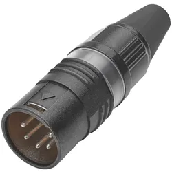 HICON XLR, 5-pol , Metall-, Löttechnik-Kabelstecker, versilberte(r) Kontakt(e), gerade, schwarz