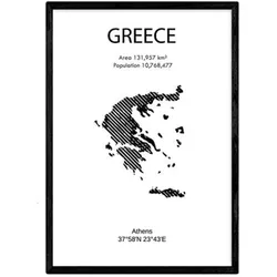 POSTER Länder & Kontinente Griechenland A4 Rahmenlos