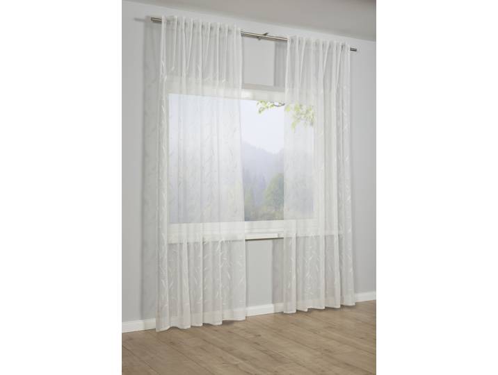 Sehlbach Schal Dolly-Voile Ranke Schlaufen 1 Stk. tlg. mit Gardinenband und verdeckten Schlaufen