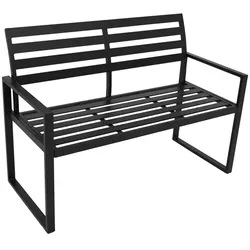 Metall Gartenbank schwarz pulverbeschichtet zwei Sitzplätzen