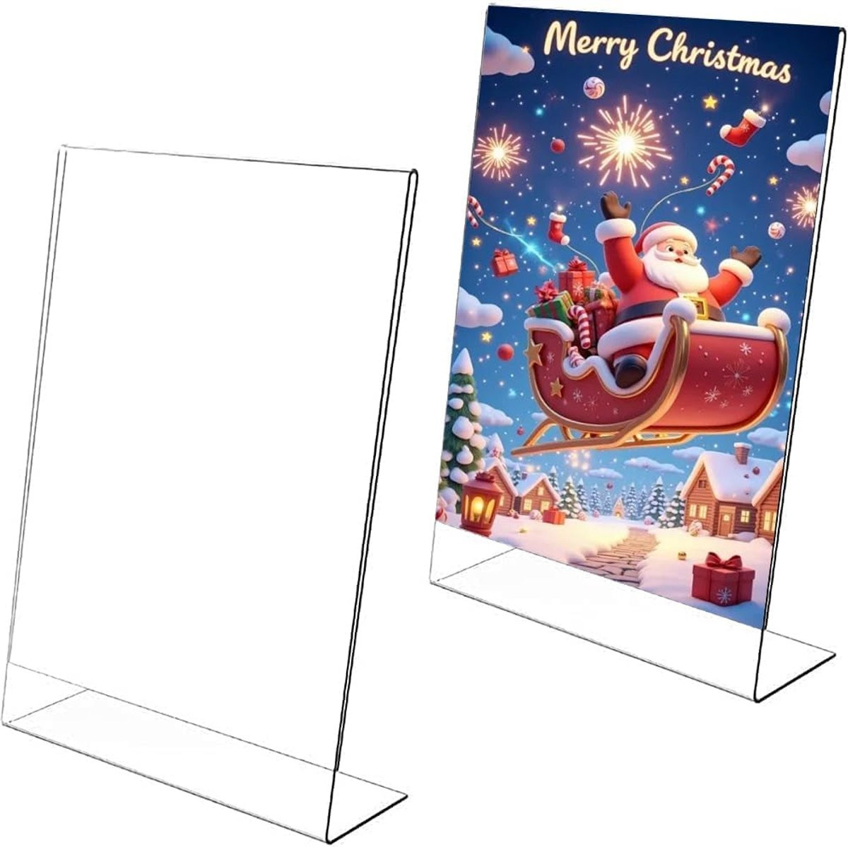 Transparante Acryl Bordhouders L-vorm Displaystandaards A5 Formaat
