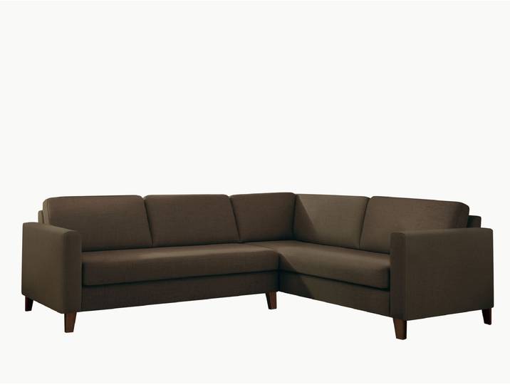5-Sitzer Ecksofa Linea Nova - 3-Sitzer links mit 2,5-Sitzer rechts - Hot Madison - hellgrau - Hohe Armlehne, klappbar - Winkelfuß