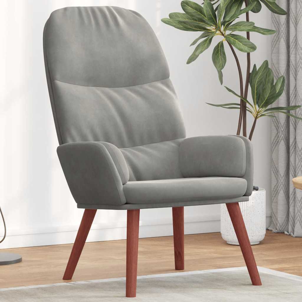 vidaXL Fauteuil relax velours gris clair