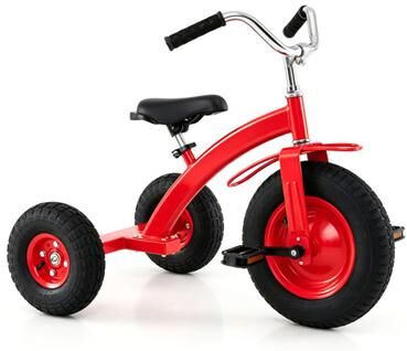 Costway Kids Carbon Steel Bike with 15 Inch Inflatable Rubber Tires-Red