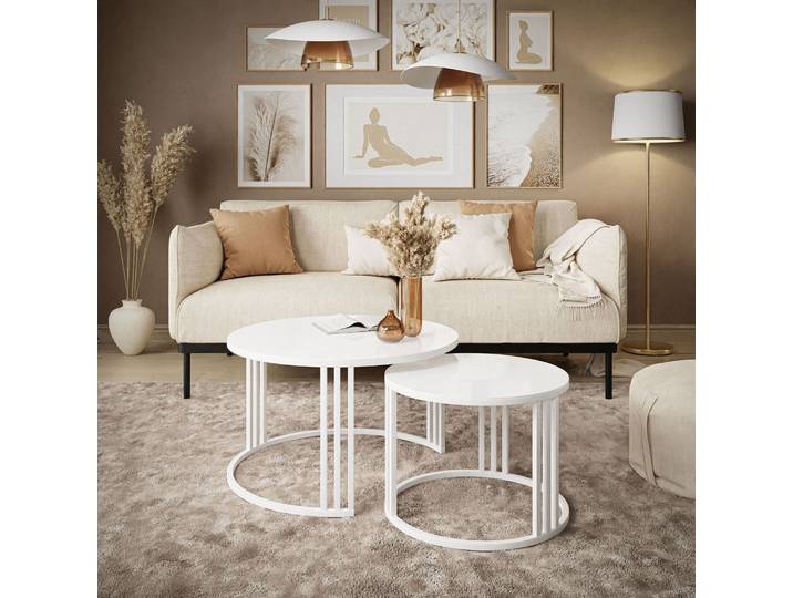 Runder Couchtisch 2in1 LORI GLASS