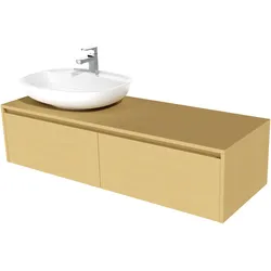 KZOAO Badezimmerserie St. Tropez Aufsatzwaschbecken mit Unterschrank 140 cm