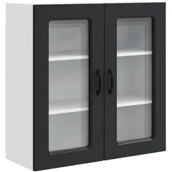 vidaXL, Regal, Qusonville (1x Wandglas-Schrank (2 Türen) 80 cm breit 80 cm hoch) (80 x 31 x 80 cm)