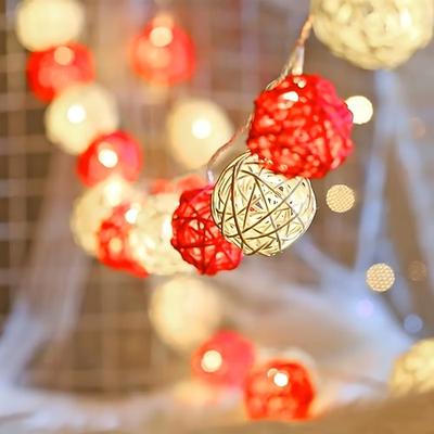 4 cm große, kugelförmige Lichterketten aus Weide mit 10/20 LEDs, batteriebetrieben, eignen sich für den Innenbereich und sind ideal für Weihnachten, Hochzeiten, Valentinstag, Partys, Haus, Garten,
