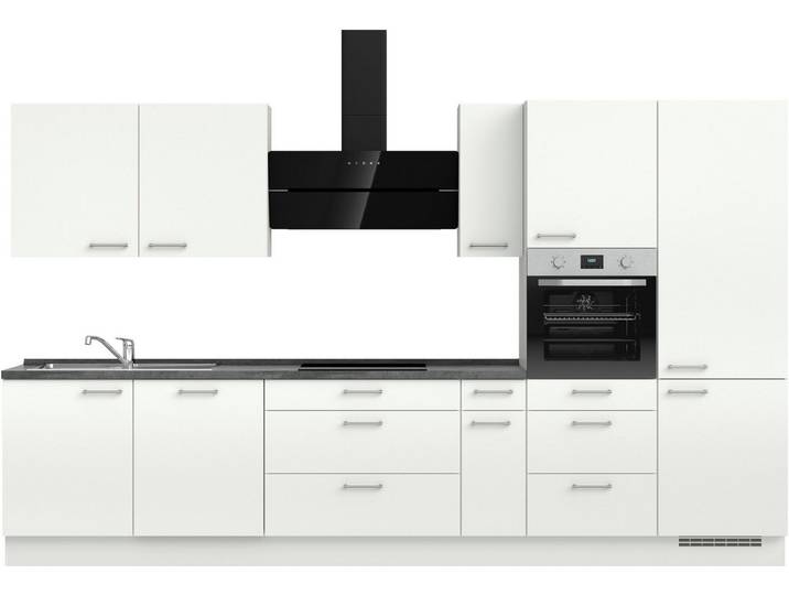 nobilia® Küchenzeile Laser II , NEU: individuell anpassbar mit gratis Profi-Beratung, vormontiert, 360 cm breit, optional mit verschiedenen E‑Geräte-Sets