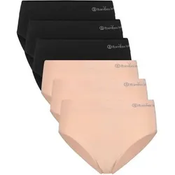 BAMBOO BASICS Bamboo basics Damen Slips, 6er Pack - BELLE seamless full briefs, Jersey, Logo, Größe L in Schwarz Schwarz