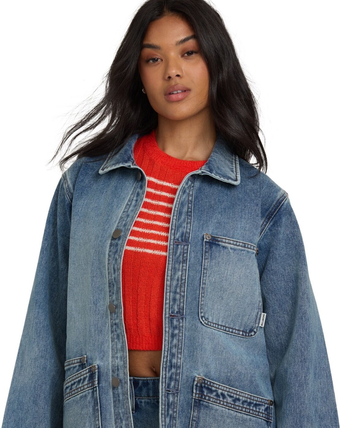 Outdoorjacke BILLABONG "Denim", Damen, Gr. XS, atlantic deep, Obermaterial: 100% Baumwolle., Jacken Outdoorjacke atlantic deep XS
