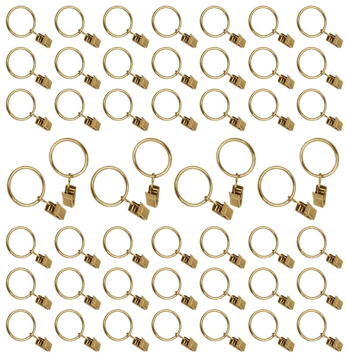 Dailygoods Gordijnringen 50 stuks - Roestvrij staal - 25 mm diameter - Gordijnhaken met clips