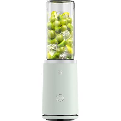 WMF Smoothie-Maker "Mix & Go Touch", weiß (frosty grün), B:10cm H:33,5cm T:10cm, Zerkleinerer, recyceltes Material, auslaufsichere Trinkflasche, Einhandbedienung
