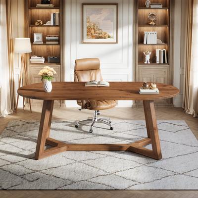OEM Solid Wood Home Office Desk, Executive Computer Writing Table, Study Room Workstation Accent Desk