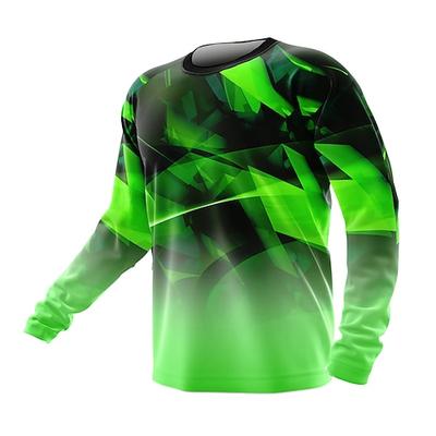 Herren Downhill-Trikot Grafik Langarm Fahhrad Trikot Oberteil mit 3 Gesäßtaschen Schnelltrocknend Weich Bequem Atmungsaktiv Sport Schwarz Armeegrün Königsblau Bekleidung