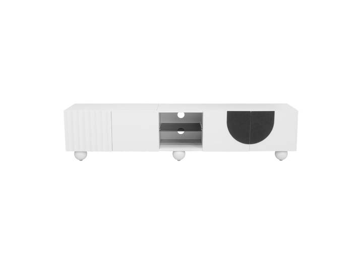 Meuble tv en mdf avec ouverture push blanc 180x40x41,5 cm