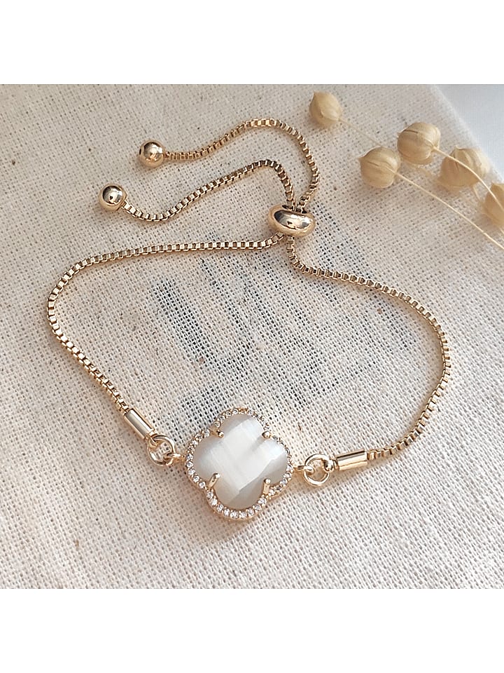 atelier MIU Vergold. Armkette mit Edelsteine und Perle - onesize