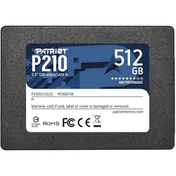 Patriot SSD P210 512GB SATA 3.0 Schreibgeschwindigkeit 430 MByte (512 GB, 2.5"), SSD