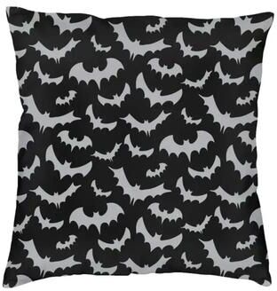 Uplifted Finds Pastel Goth Pink And Black Bats Pillow Cover Halloween Decorative Witch Cushion Case 45x45cm 15 45 X 45 Cm