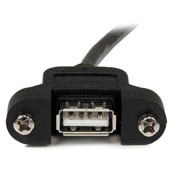 StarTech 60cm USB A Blendenmontage Kabel Bu/St - USB Verlängerungskabel - Einbaubuchsen Kabel Verlängerung (0.60 m, USB 2.0) (USBPNLAFAM2)