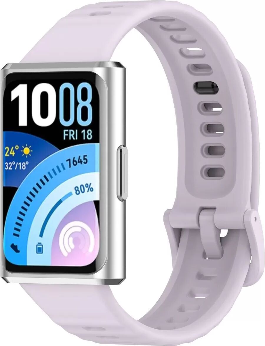 INF Silikon-Armband mit Wellenmuster und Metallverschluss, kompatibel mit Huawei Band 11 und Huawei Band 11 Pro (Lila)