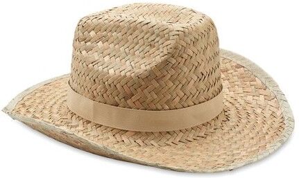 Chapeau de cow-boy publicitaire en paille TEXAS paille beige