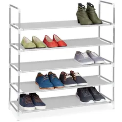 Relaxdays 3 x Schuhregal für 20 Paar Schuhe weiß Weiß,Schwarz