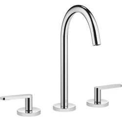 Dornbracht Meta Dreiloch-Armatur 20713661-00 mit Ablaufgarnitur, Ausladung 168mm, chrom