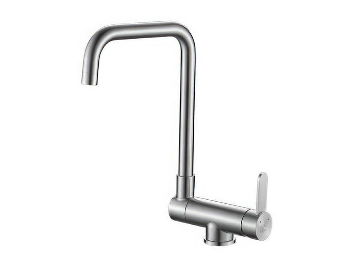 KOLMAN Küchenarmatur BONA Wasserhahn Mischbatterie für Küche (klappbarem Auslauf) in Silber