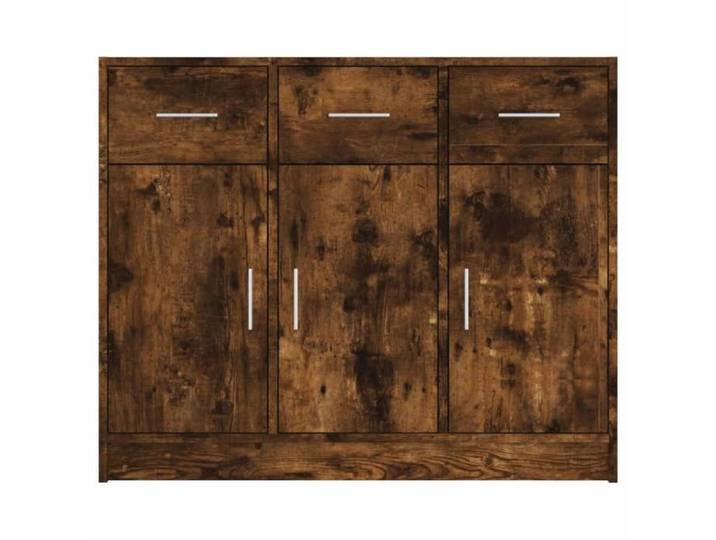 Buffet chêne fumé 91x28x75 cm bois d'ingénierie_2 ans garantie_42221