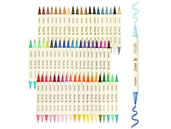 Acrylstifte 120er Set Doppelspitze Pinselstifte, Mehrfarbig, Kunststoff, 4x30.5x18.5 cm, Dekoration, Malbedarf & Bastelbedarf