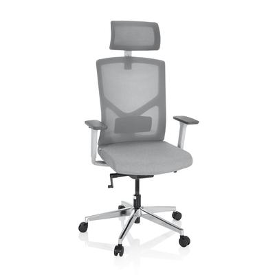 Bürostuhl / Drehstuhl BRETON PRO W Stoff / Netzstoff grau hjh OFFICE