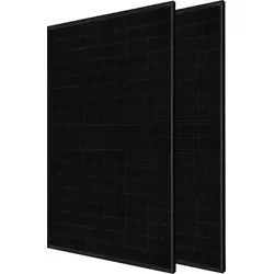 2 Solarmodule plug and play inklusive Flachdachmontage-600W-FULLBLACK-Platdak-compleet