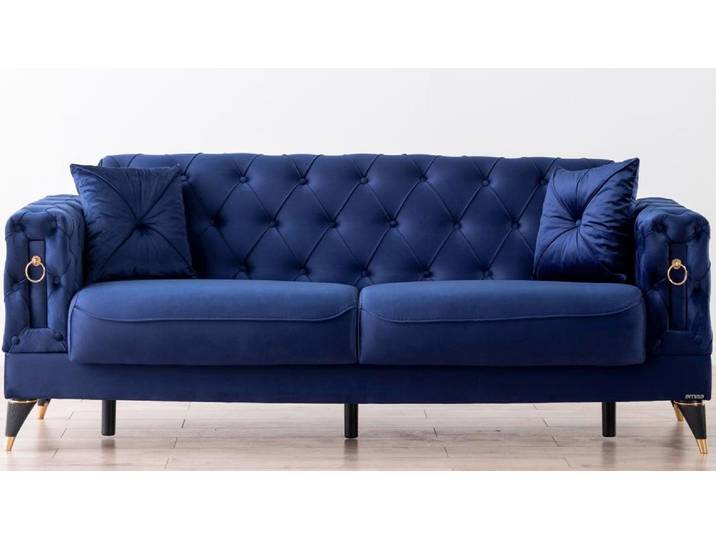 JVmoebel 3-Sitzer Bequemes Sofa in Blau – Stilvolles Design für Wohnkomfort, 1 Teile, Made in Europe
