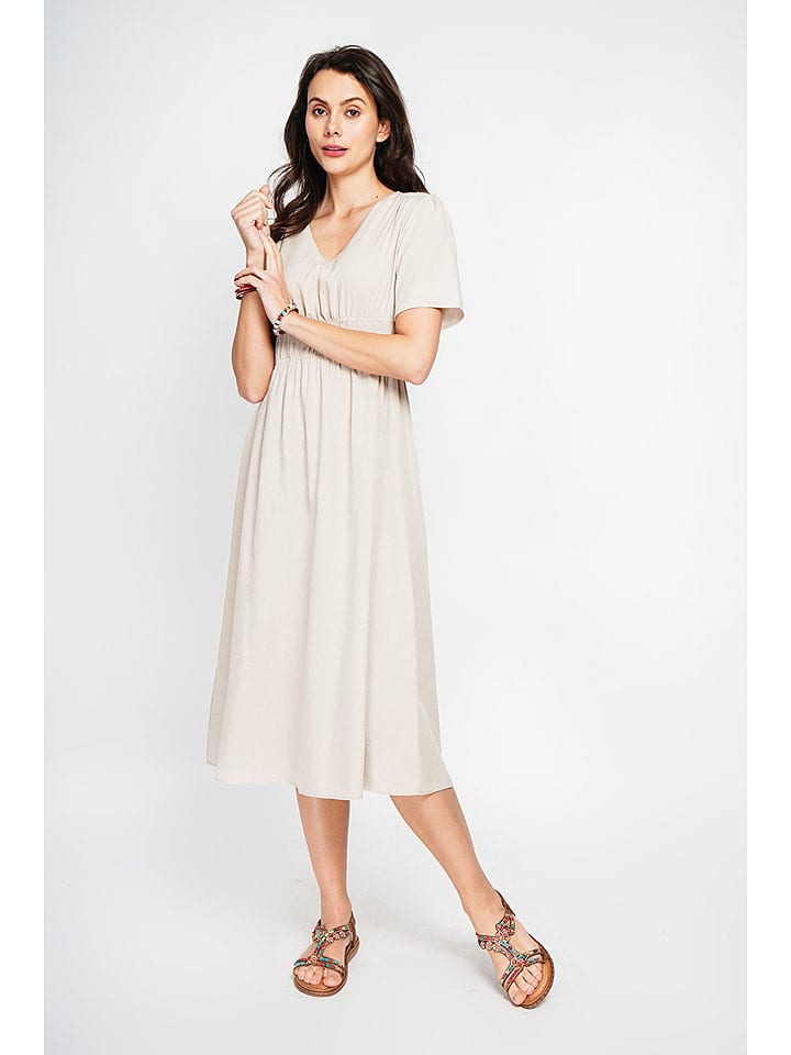 Le Jardin du Lin Kleid in Creme - 36