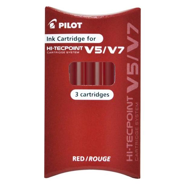 Pilot Tintenpatronen fr Tintenroller V5/V7, rot (Rot, 0.70 mm, 3 Stk.) (444449)