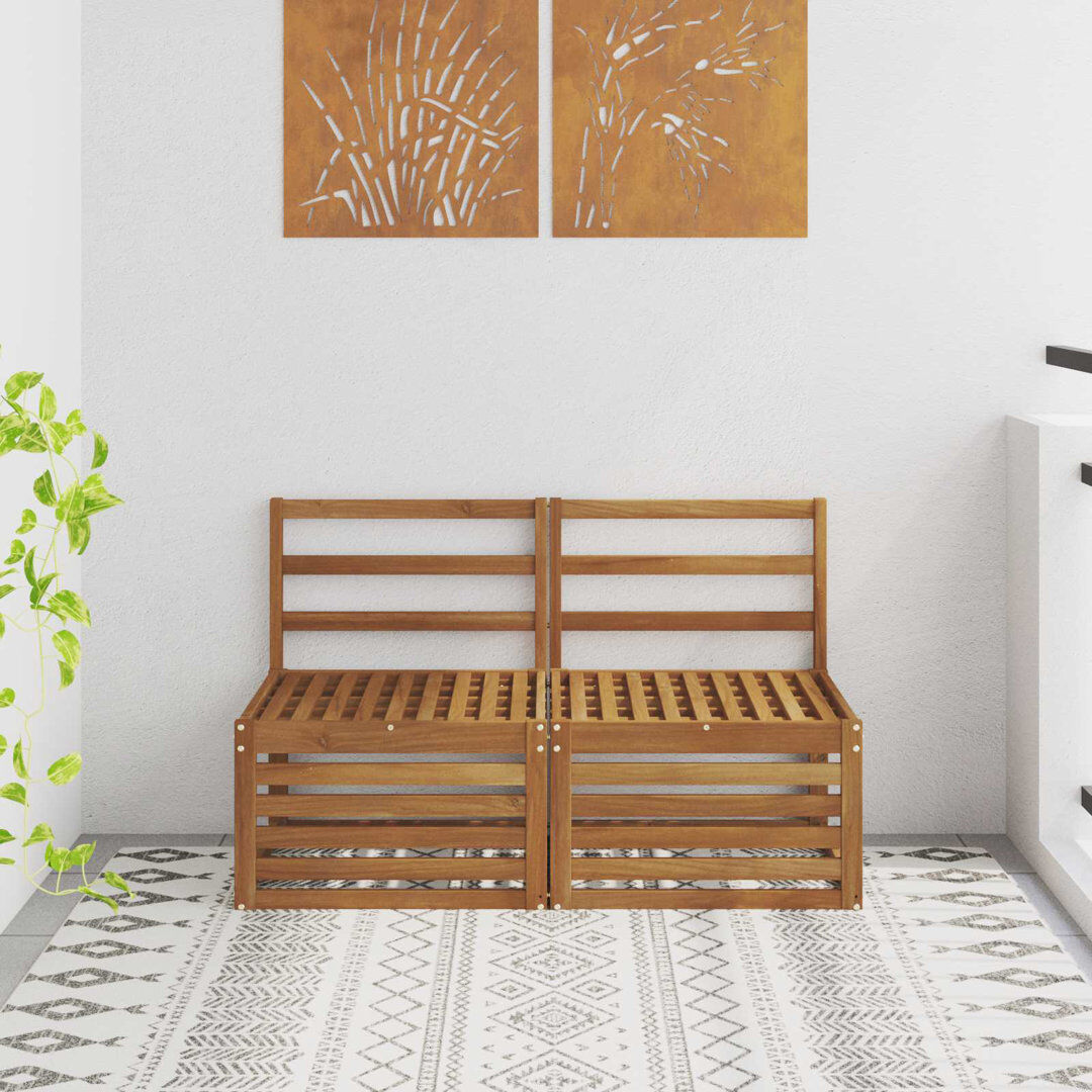 17 Stories 118 cm W Solid Wood Patio Sofa 73cm H X 118cm W X 63cm D